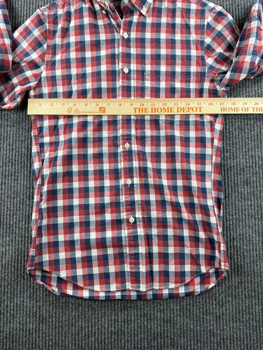 J.Crew Slim Fit Long Sleeve Button Down Mens XS Preppy Blue Red Plaid